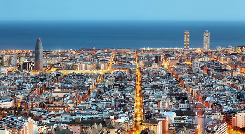 image of aerial view of an urban scene with city lights