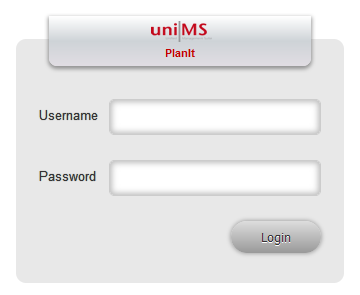 login screen of the app